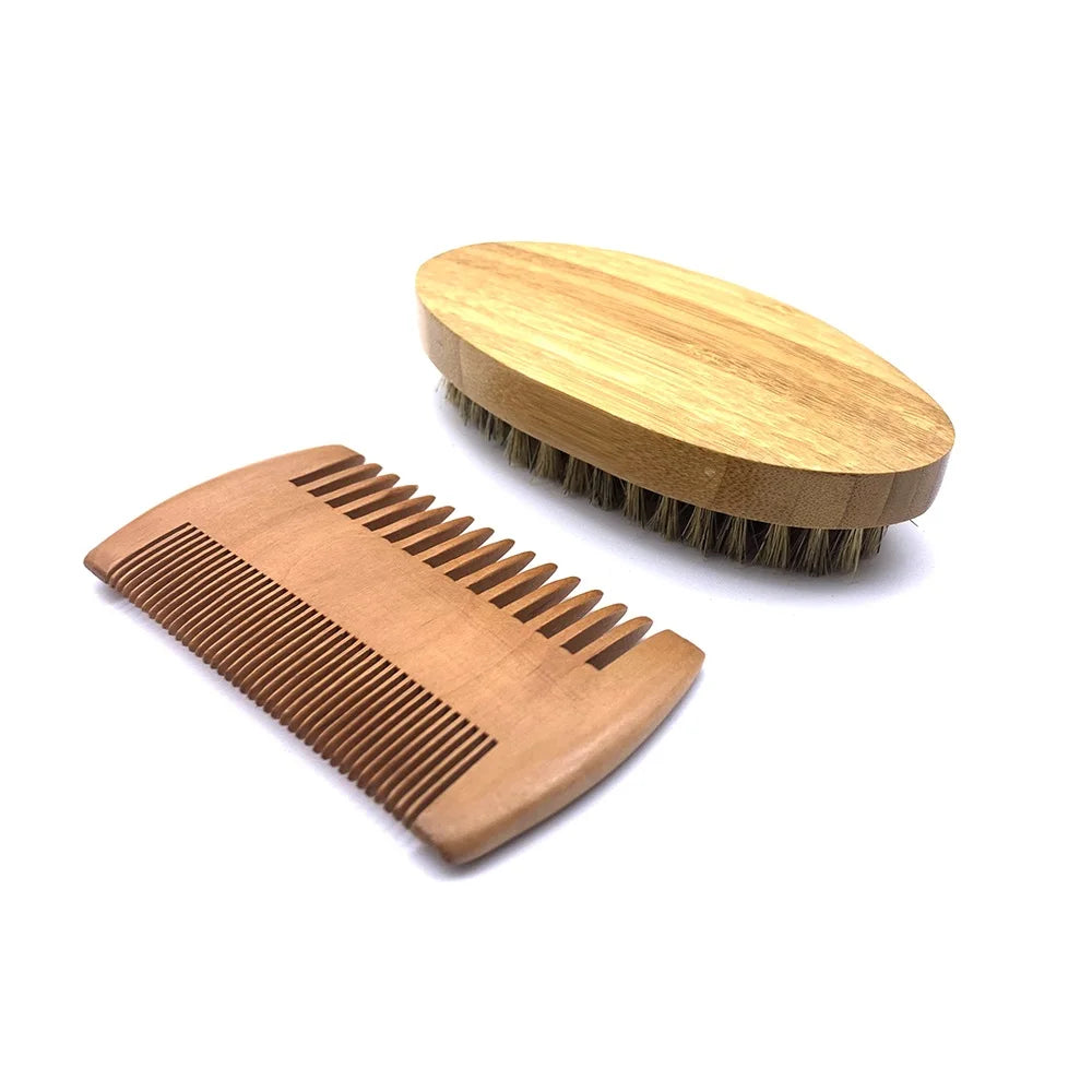 Eco Friendly Shaving Brush Beard Comb Kit