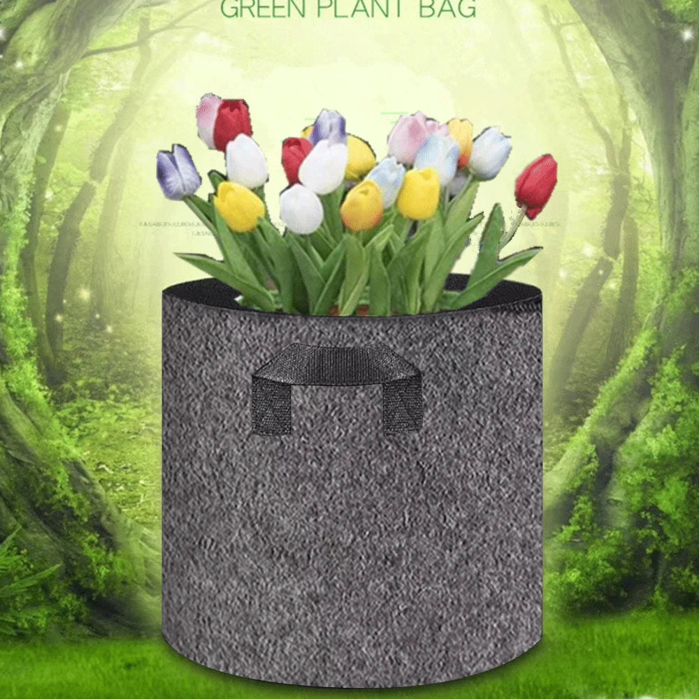 Planting bag black/grey potato fabric vegetable seedling  growing pot garden tools 1-15 gallon eco-friendly grow bag