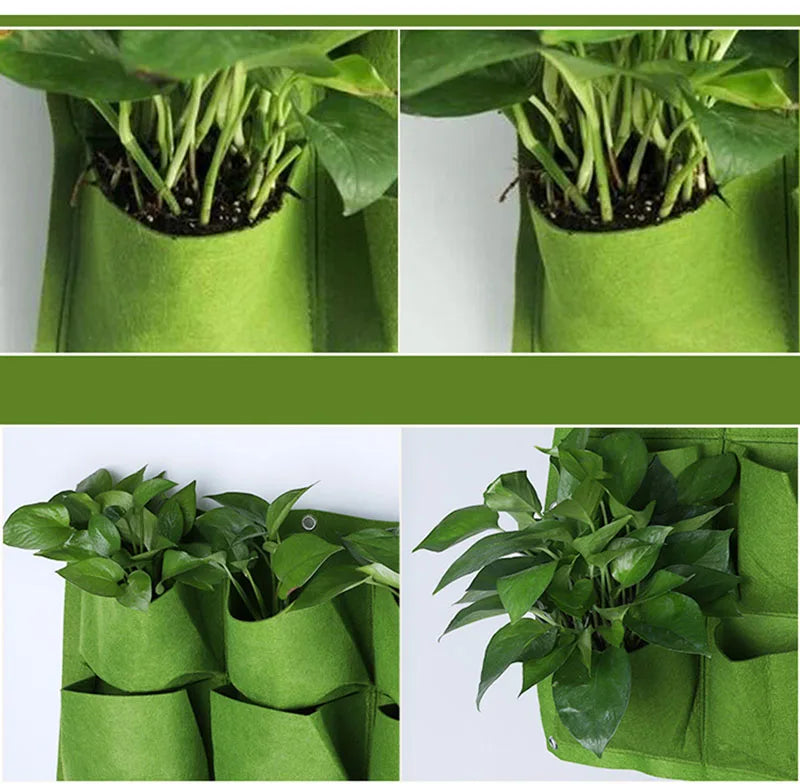 NEW Wall Hanging Pockets Planting Bags Flower Pot Home Garden Grow Bag Garden Planter Vertical Suculentas Plant Pot Home Decor