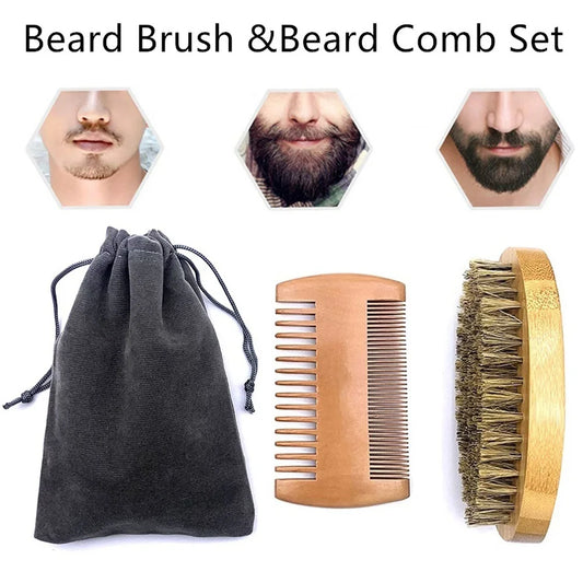 Eco Friendly Shaving Brush Beard Comb Kit