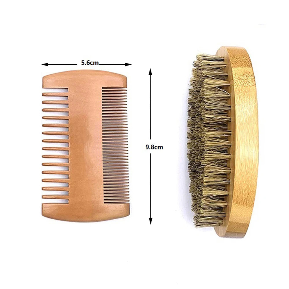 Eco Friendly Shaving Brush Beard Comb Kit