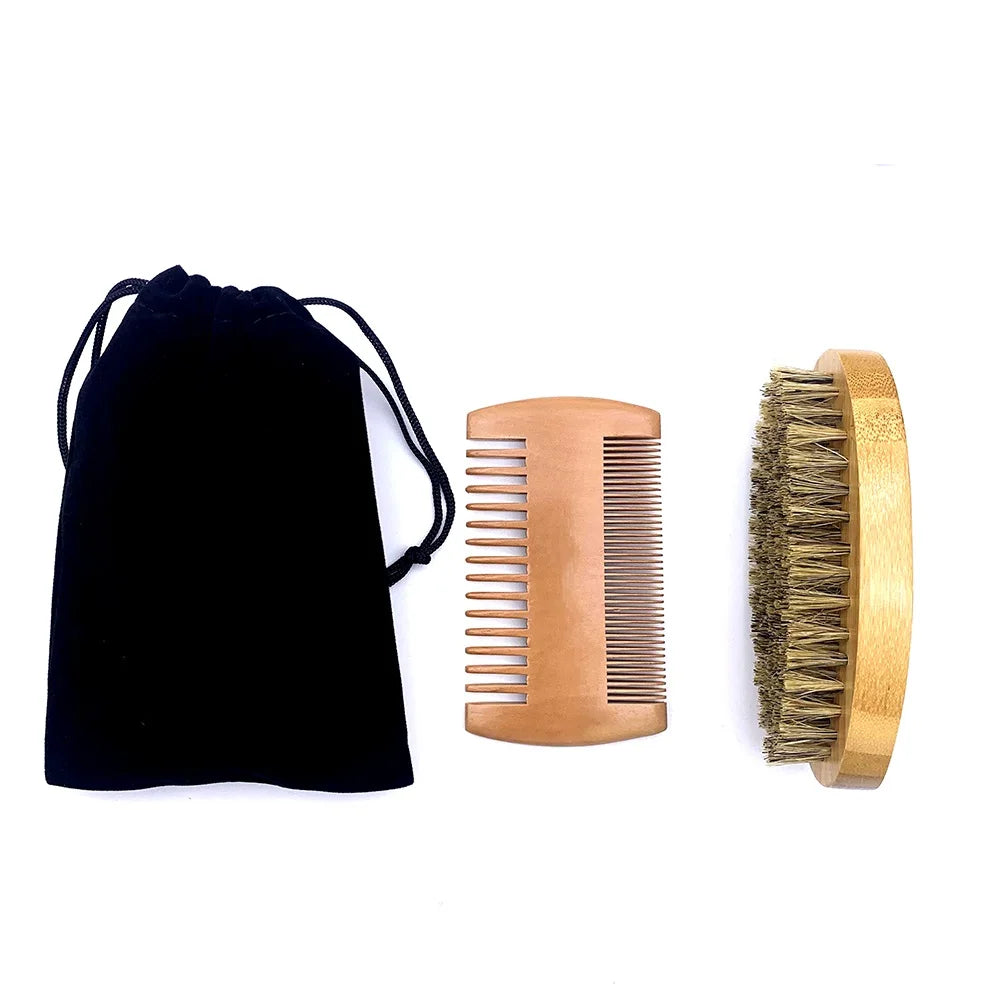 Eco Friendly Shaving Brush Beard Comb Kit