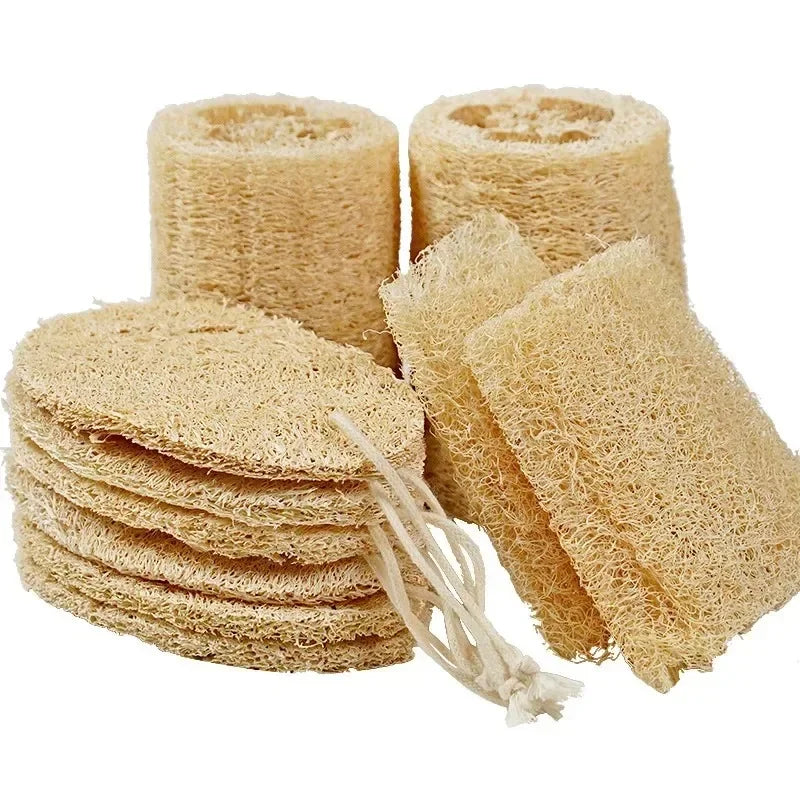 5pcs Natural Loofah Sponges Organic Luffa Bath Shower Sponge Exfoliating Body Back Scrubber for SPA Beauty Bathing Daily Care