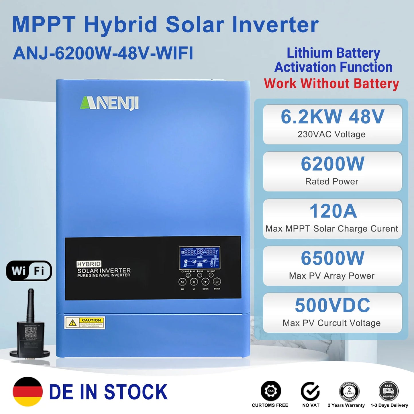 Hybrid Solar Inverter 4-6.2KW