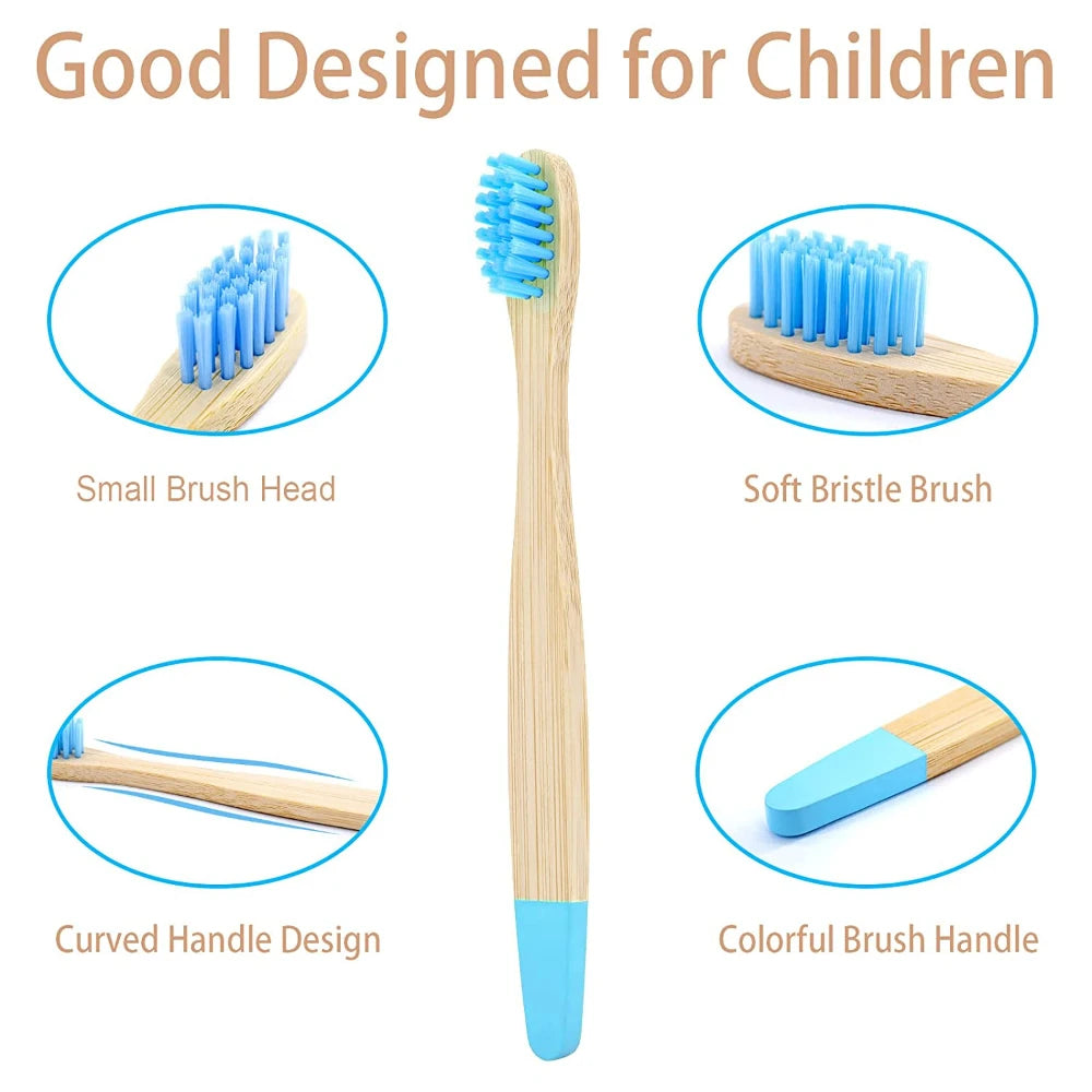 Colorful Bamboo Toothbrush Children 10 pieces