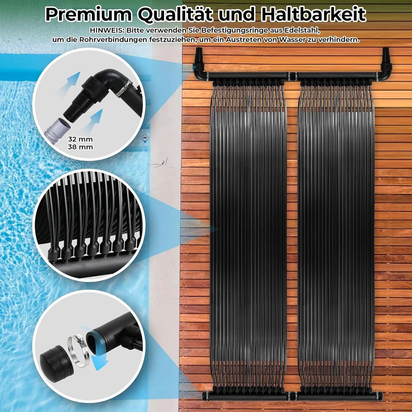 Heater Ground Swimming Pool Solar Panel Weatherproof PE Solar Collector Panels Swimming Pool Heating System Spa Heater