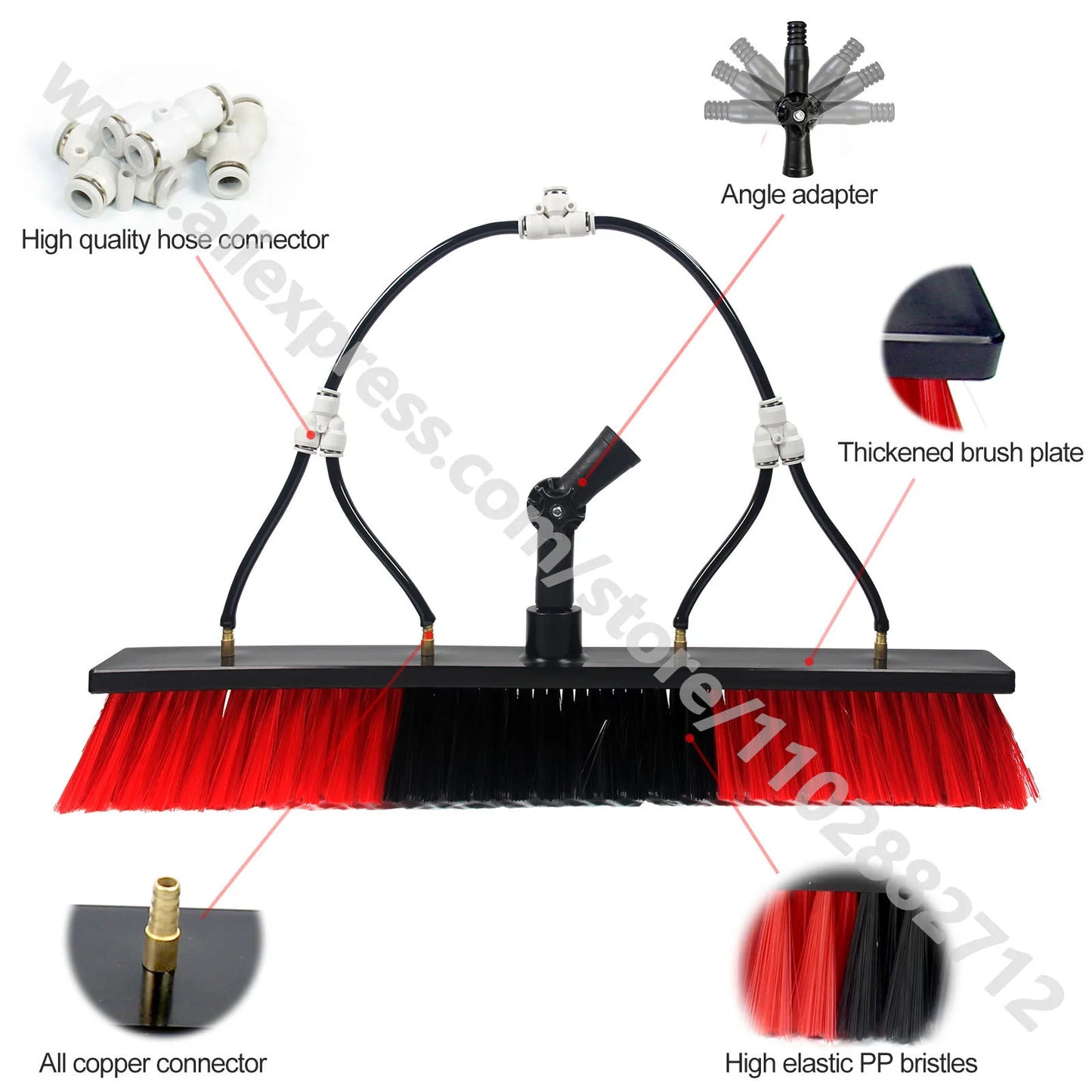 Professional Solar Panel Cleaning Kit with 36 FT Telescopic Pole High Washing Water Fed Brush