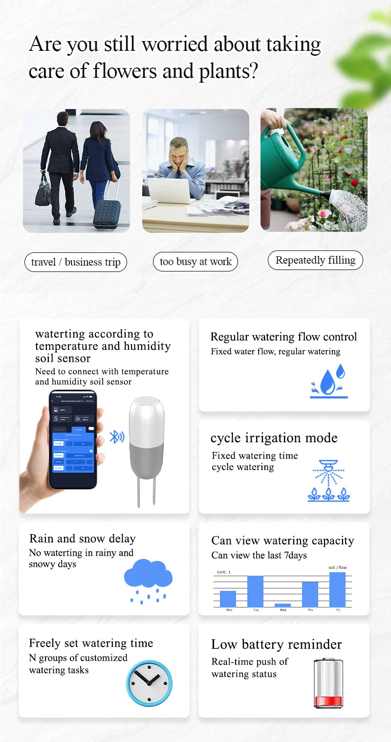 Tuya Smart Wifi Watering Timer Solar Energy Sprinkler Drip Irrigation System Built-in Water Flow Recorder Water Controller