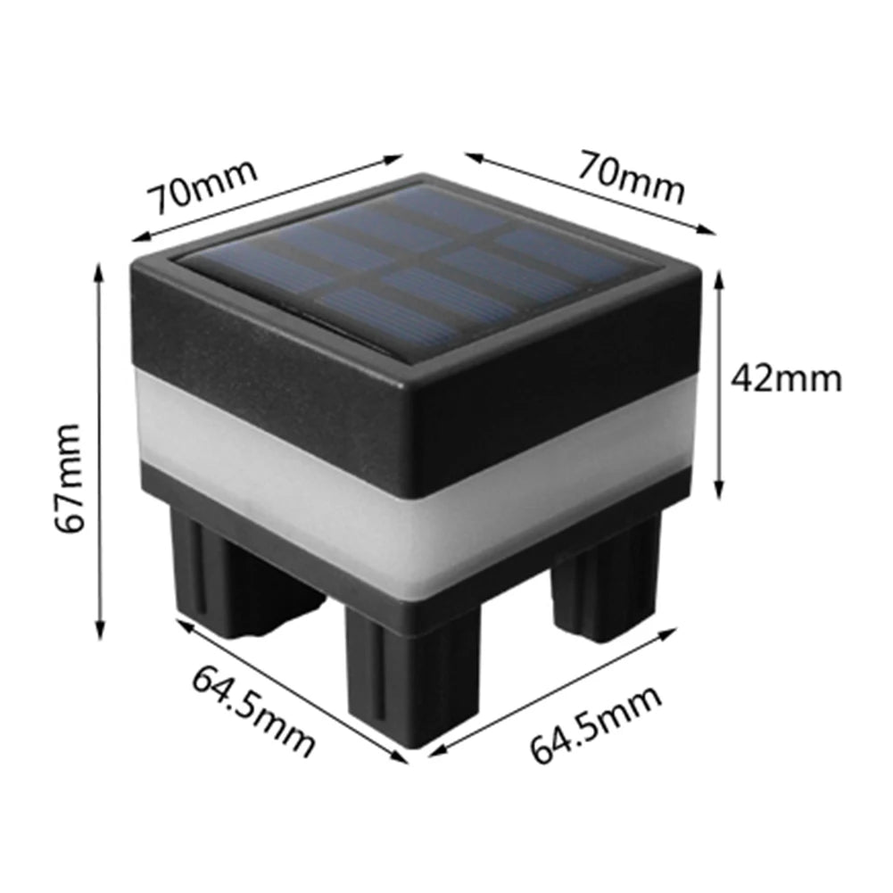 Solar LED Fence Lamp Pillar Light Solar Powered Insulating Sheet Insert Switch Waterproof Residential Corridor Fence Yard Lamp