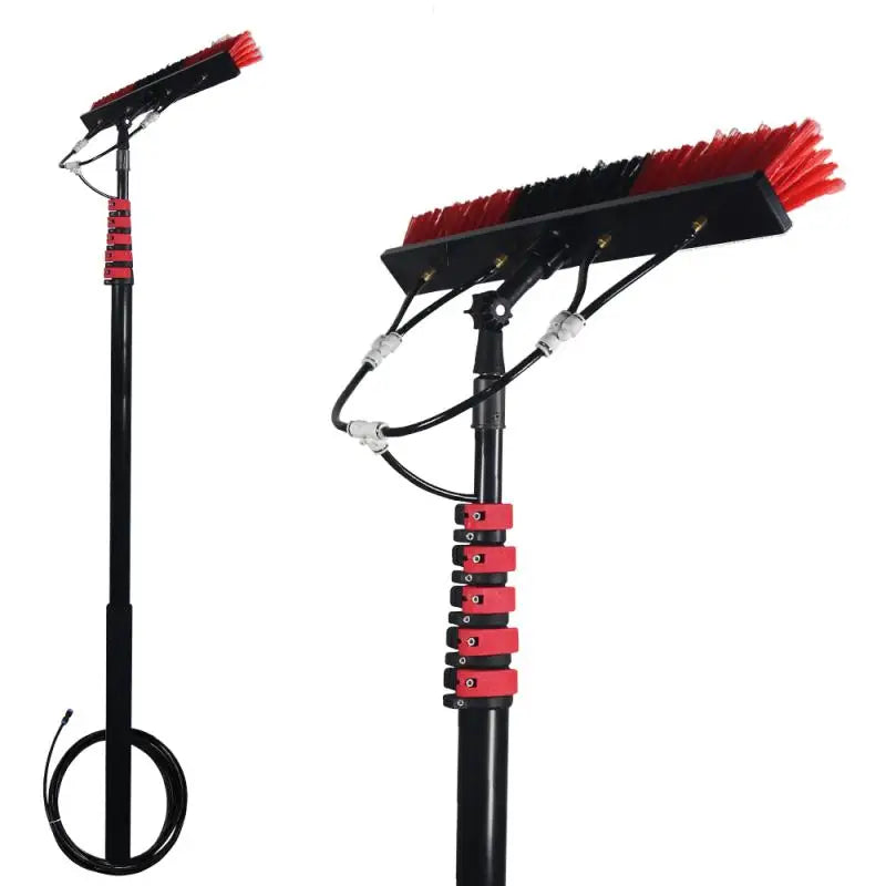 Professional Solar Panel Cleaning Kit with 36 FT Telescopic Pole High Washing Water Fed Brush