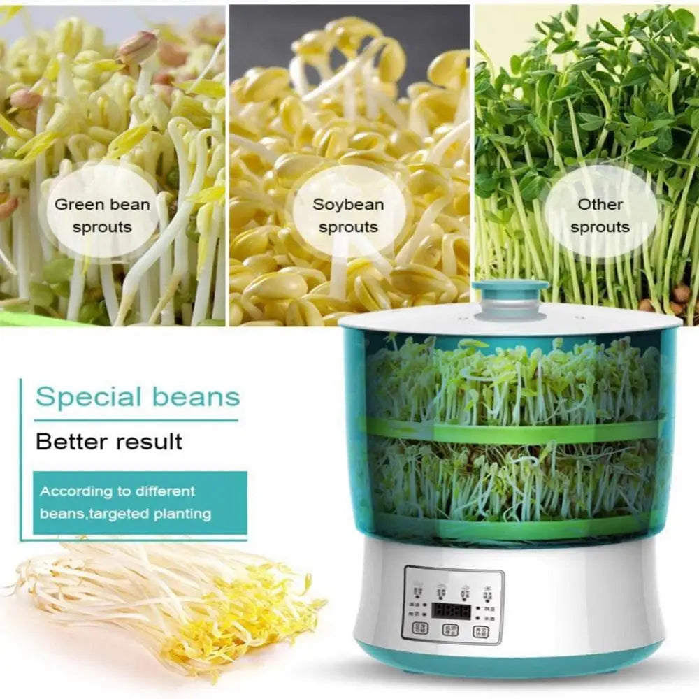 2/3 Layers Intelligent Bean Sprouts Machine Grow Automatic Thermostat Green Seeds Growing Automatic Bean Sprout Machine 220V