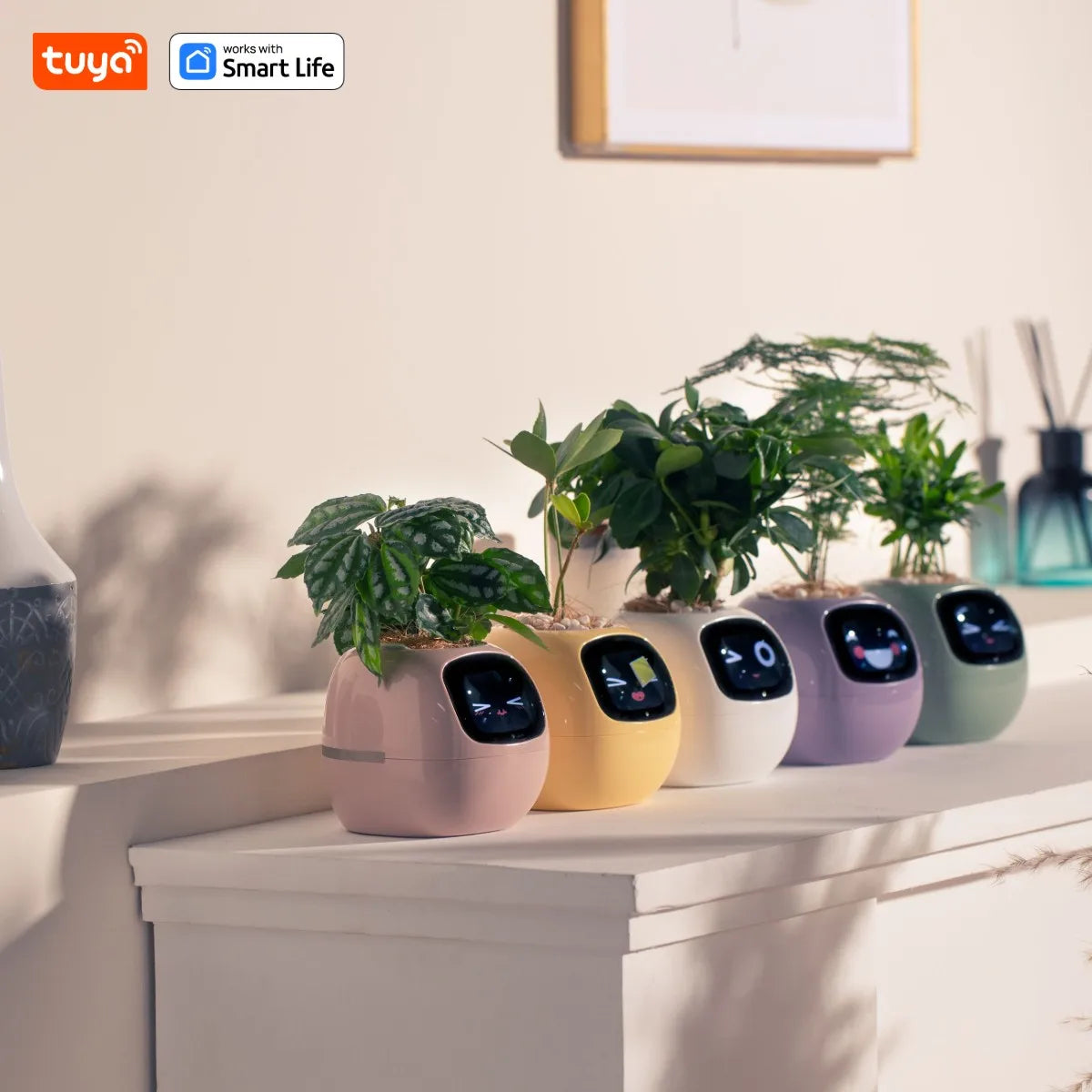 Tuya Ivy Smart Planter,Endless Fun Over 49 Rich Expressions,7 smart sensors,AI Chips Make Raising Plants Easy and Fun