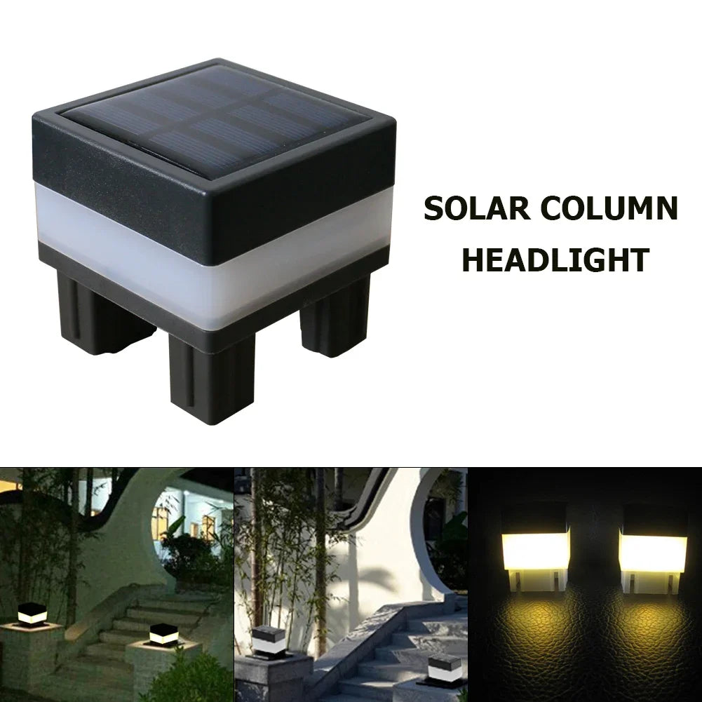 Solar LED Fence Lamp Pillar Light Solar Powered Insulating Sheet Insert Switch Waterproof Residential Corridor Fence Yard Lamp