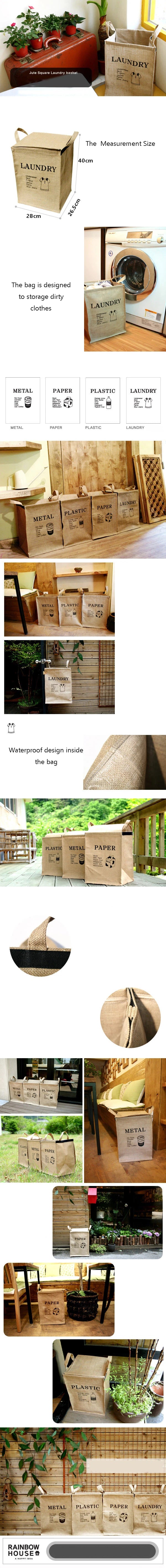 Storage Crate with Lid Folding Jute Basket Portable Bag for Home Stationery Sundries Toys Organizer Laundry Gunnysack with Cover