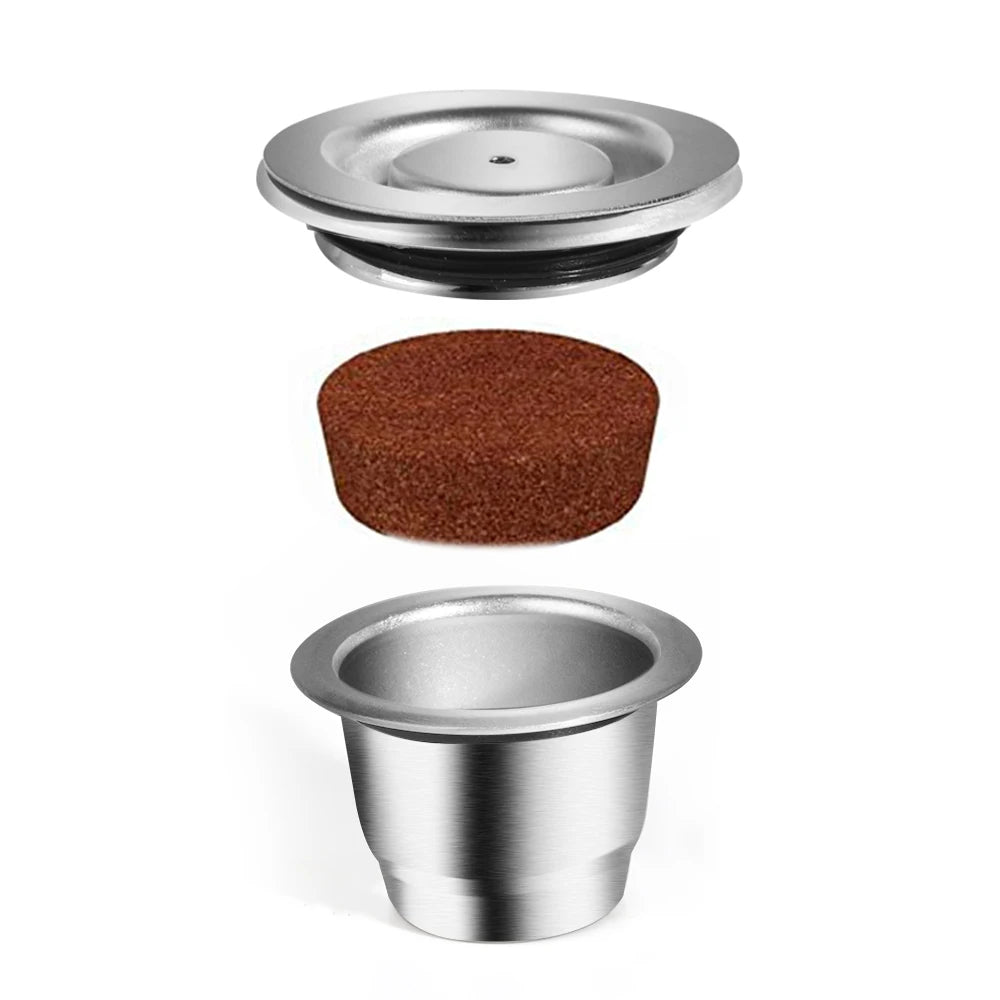 For Nespresso Reusable Coffee Capsule Stainless Steel Rich Crema Espresso Refillable Filters Pod Fit Inissia Pixie Essenza Mini