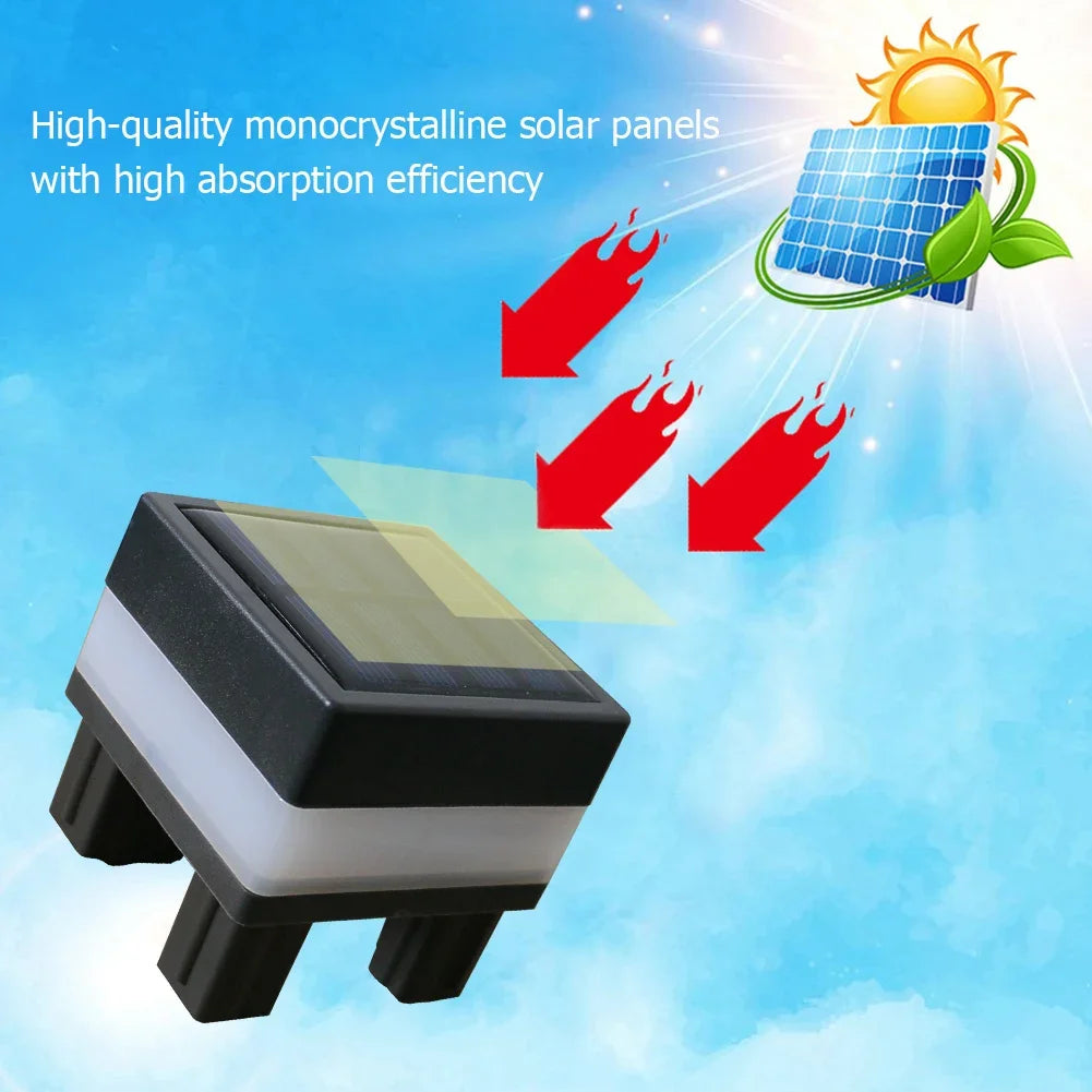 Solar LED Fence Lamp Pillar Light Solar Powered Insulating Sheet Insert Switch Waterproof Residential Corridor Fence Yard Lamp