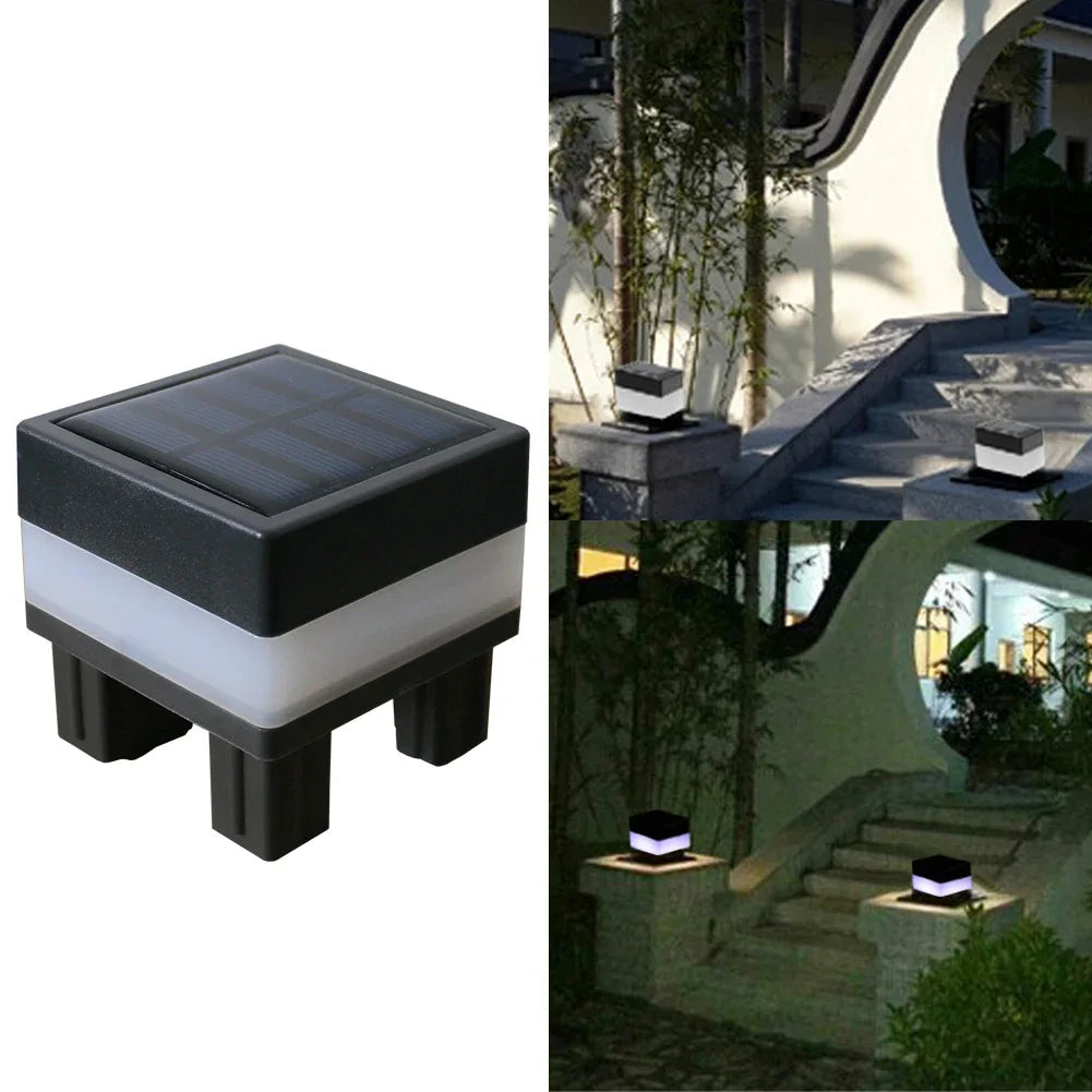 Solar LED Fence Lamp Pillar Light Solar Powered Insulating Sheet Insert Switch Waterproof Residential Corridor Fence Yard Lamp