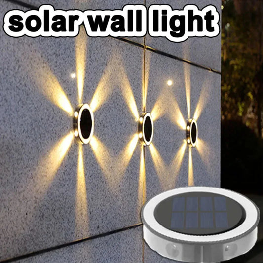 Outdoor Solar Wall Light Waterproof Garden Ground-mounted Lamp 8 Modes Round Petal Deck Fence lamp Glowing Garden Landscape lamp