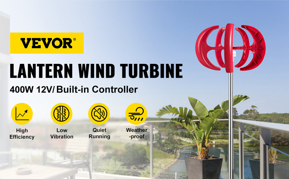 VEVOR Vertical Axis Wind Turbine 12V 600W Alternative Energy Generator VAWT Small Windmill Free Energy With Controller for Home